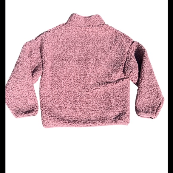 BDG Urban Outfitters Yosemite Pink Fleece Quarter Zip Pullover Small Faux Fur - Picture 5 of 12
